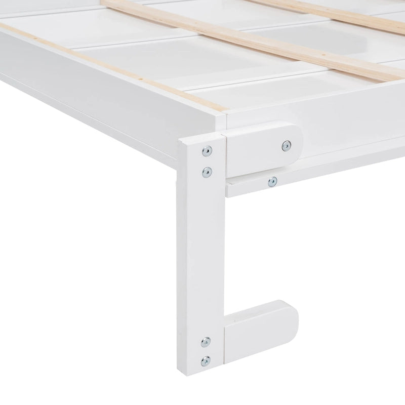 Cama de pared tamaño queen con estantes de almacenamiento