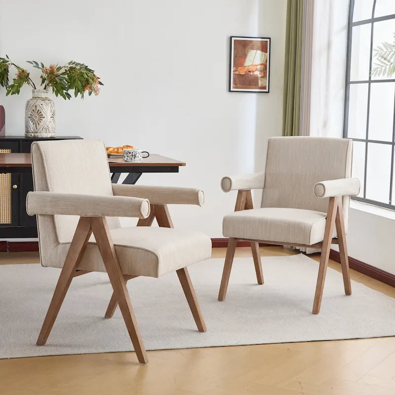 Sillón de comedor tapizado (juego de 2)