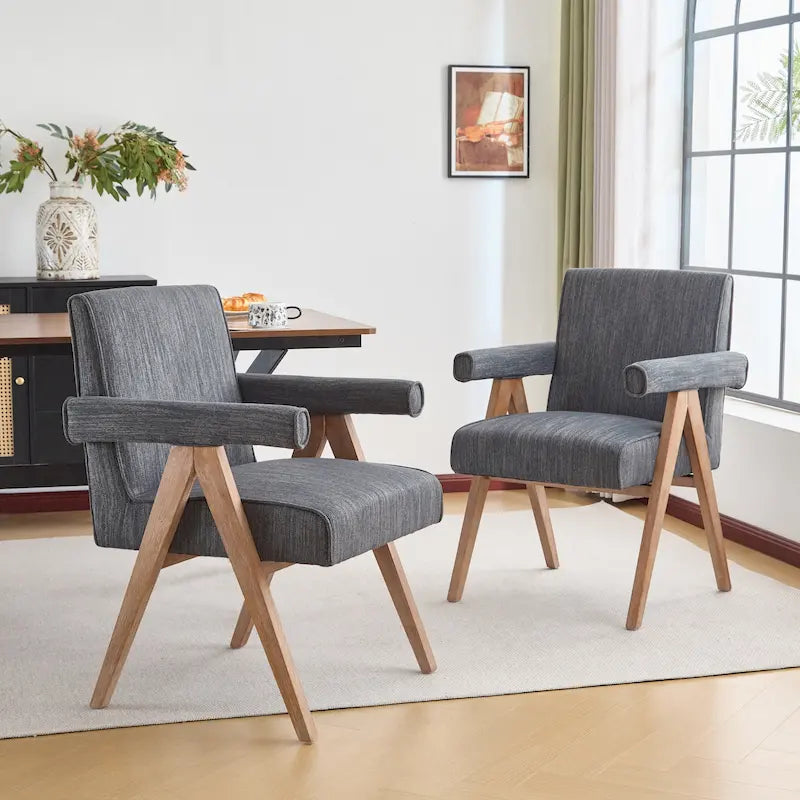 Sillón de comedor tapizado (juego de 2)