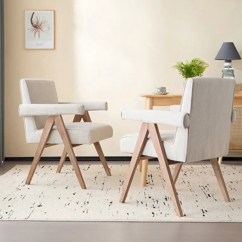 Sillón de comedor tapizado (juego de 2)