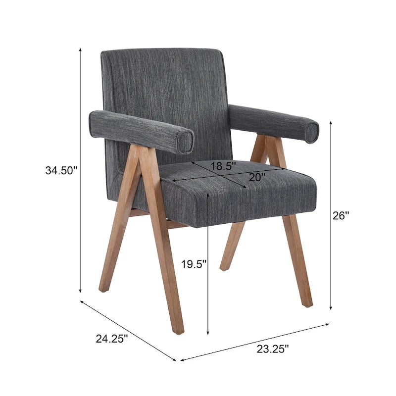 Sillón de comedor tapizado (juego de 2)