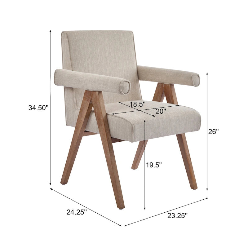 Sillón de comedor tapizado (juego de 2)