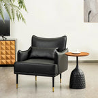 Juego de 2 sillones de polipiel Mid-Century Modern con bolsillo lateral (74,9 cm de ancho x 81,3 cm de alto x 73 cm de profundidad)