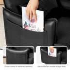 Juego de 2 sillones de polipiel Mid-Century Modern con bolsillo lateral (74,9 cm de ancho x 81,3 cm de alto x 73 cm de profundidad)