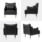 Juego de 2 sillones de polipiel Mid-Century Modern con bolsillo lateral (74,9 cm de ancho x 81,3 cm de alto x 73 cm de profundidad)