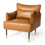 Juego de 2 sillones de polipiel Mid-Century Modern con bolsillo lateral (74,9 cm de ancho x 81,3 cm de alto x 73 cm de profundidad)