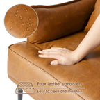 Juego de 2 sillones de polipiel Mid-Century Modern con bolsillo lateral (74,9 cm de ancho x 81,3 cm de alto x 73 cm de profundidad)