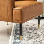 Juego de 2 sillones de polipiel Mid-Century Modern con bolsillo lateral (74,9 cm de ancho x 81,3 cm de alto x 73 cm de profundidad)