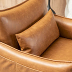 Juego de 2 sillones de polipiel Mid-Century Modern con bolsillo lateral (74,9 cm de ancho x 81,3 cm de alto x 73 cm de profundidad)