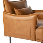 Juego de 2 sillones de polipiel Mid-Century Modern con bolsillo lateral (74,9 cm de ancho x 81,3 cm de alto x 73 cm de profundidad)