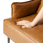 Juego de 2 sillones de polipiel Mid-Century Modern con bolsillo lateral (74,9 cm de ancho x 81,3 cm de alto x 73 cm de profundidad)