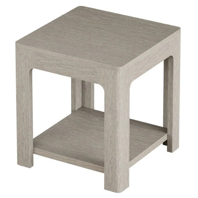 Mesa auxiliar de 2 niveles con estantes de almacenamiento