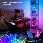 Estante esquinero de 6 niveles (con luces LED) - 11.7D x 11.7W x 63H pulgadas
