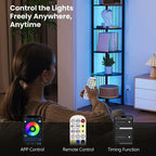 Estante esquinero de 6 niveles (con luces LED) - 11.7D x 11.7W x 63H pulgadas
