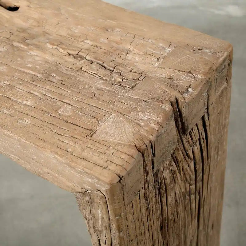 Consola de cascada vintage – Madera natural desgastada (el tamaño y el acabado varían)