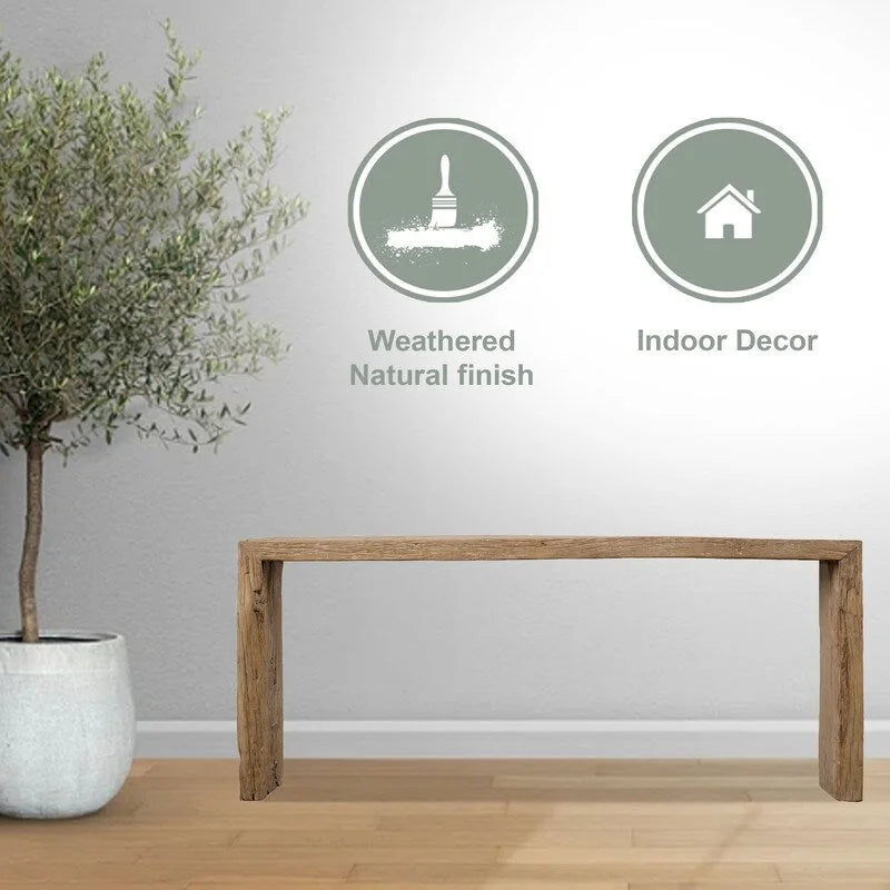 Consola de cascada vintage – Madera natural desgastada (el tamaño y el acabado varían)
