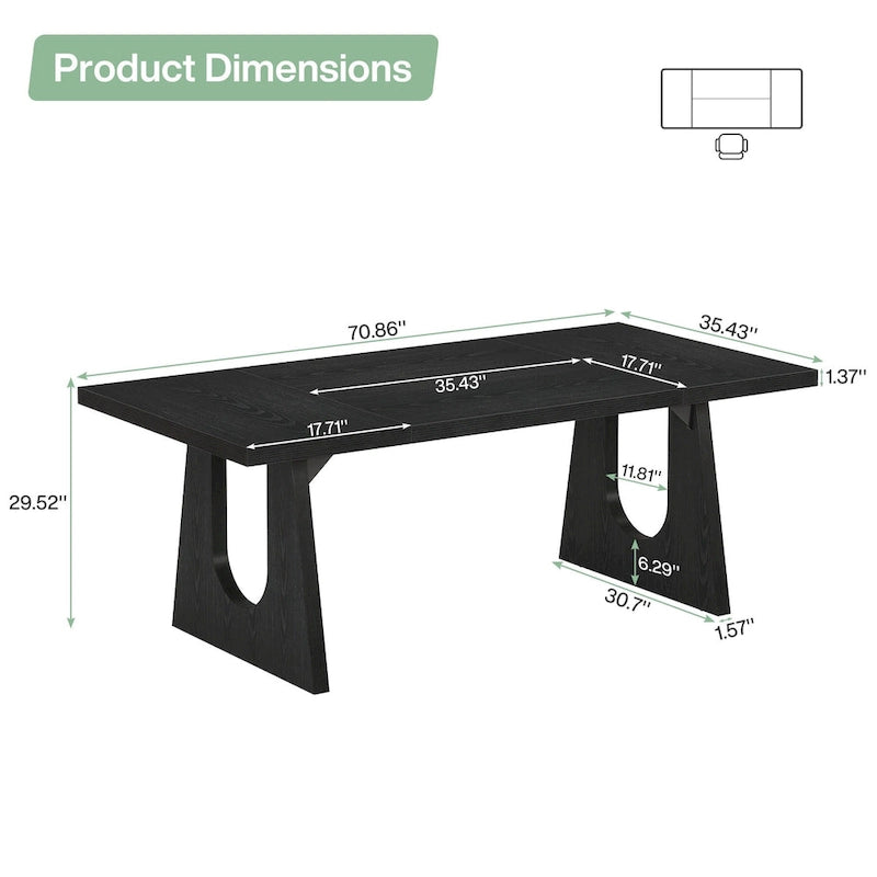 Escritorio de oficina rectangular grande con patas de madera