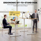 Escritorio de pie eléctrico de altura regulable de 63 x 24 pulgadas