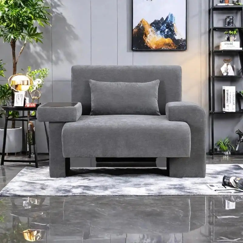 Sillón grande con almacenamiento y reposabrazos asimétrico