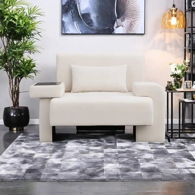 Sillón grande con almacenamiento y reposabrazos asimétrico