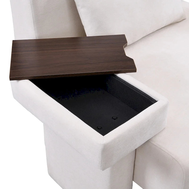 Sillón grande con almacenamiento y reposabrazos asimétrico
