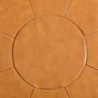 Puf otomano de cuero italiano genuino de plena flor de 34.5 pulgadas de ancho de Lumibee