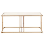 Mesa de centro con espejo dorado champán
