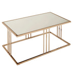 Mesa de centro con espejo dorado champán