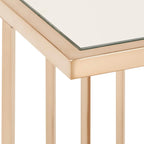 Mesa de centro con espejo dorado champán