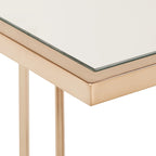 Mesa de centro con espejo dorado champán