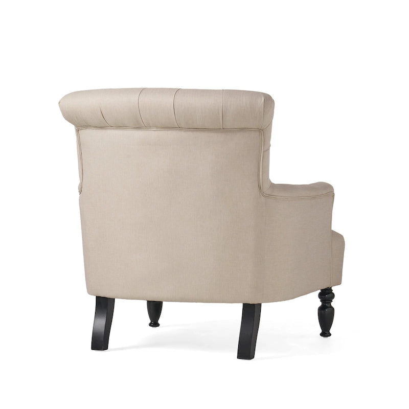 Sillón con mechones y respaldo enrollado