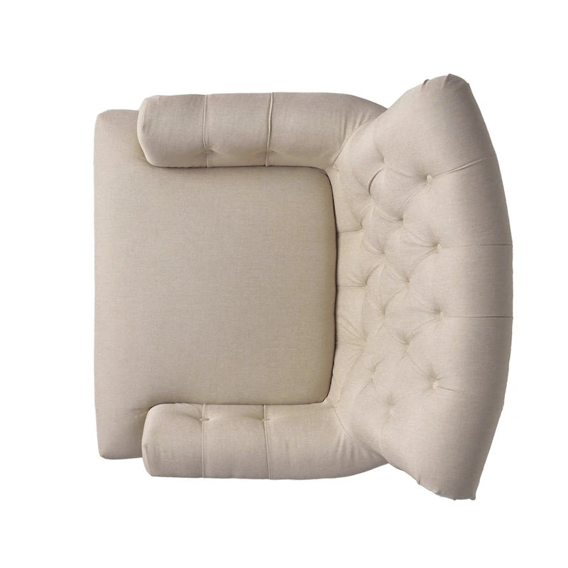 Sillón con mechones y respaldo enrollado