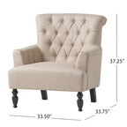 Sillón con mechones y respaldo enrollado