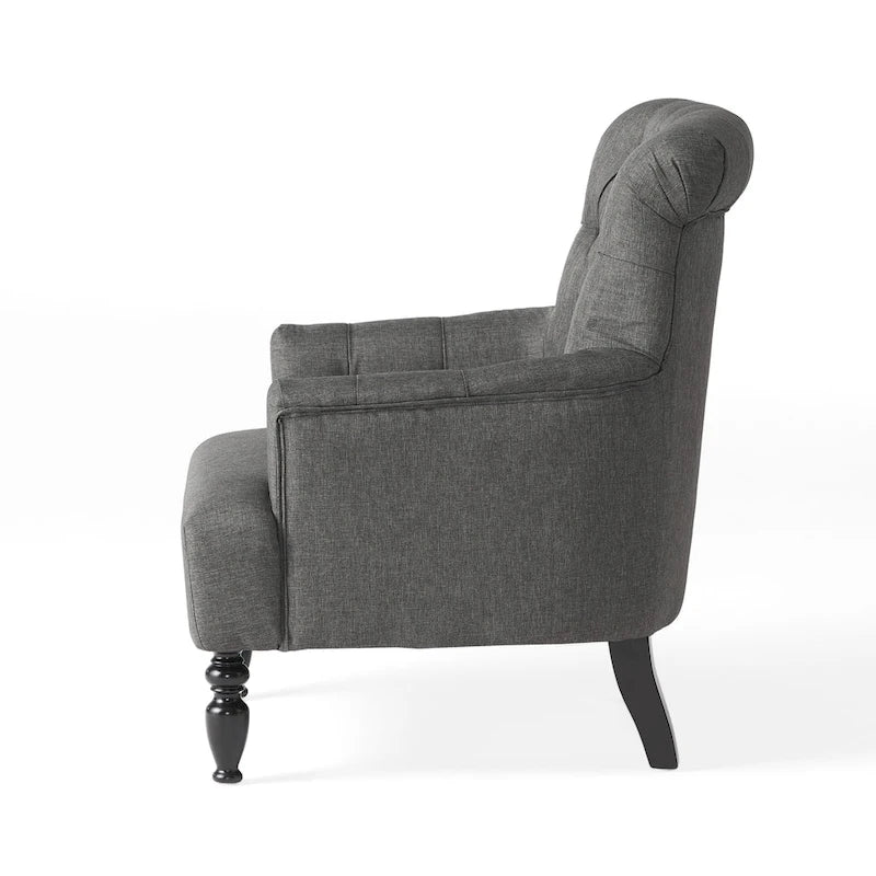 Sillón con mechones y respaldo enrollado