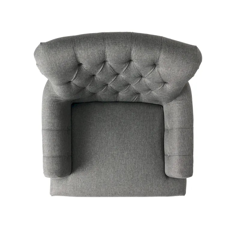 Sillón con mechones y respaldo enrollado