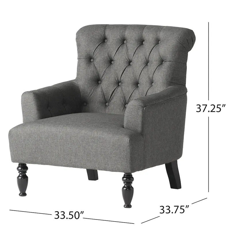 Sillón con mechones y respaldo enrollado