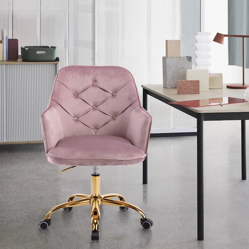 Sillón giratorio de terciopelo con forma de concha y altura ajustable
