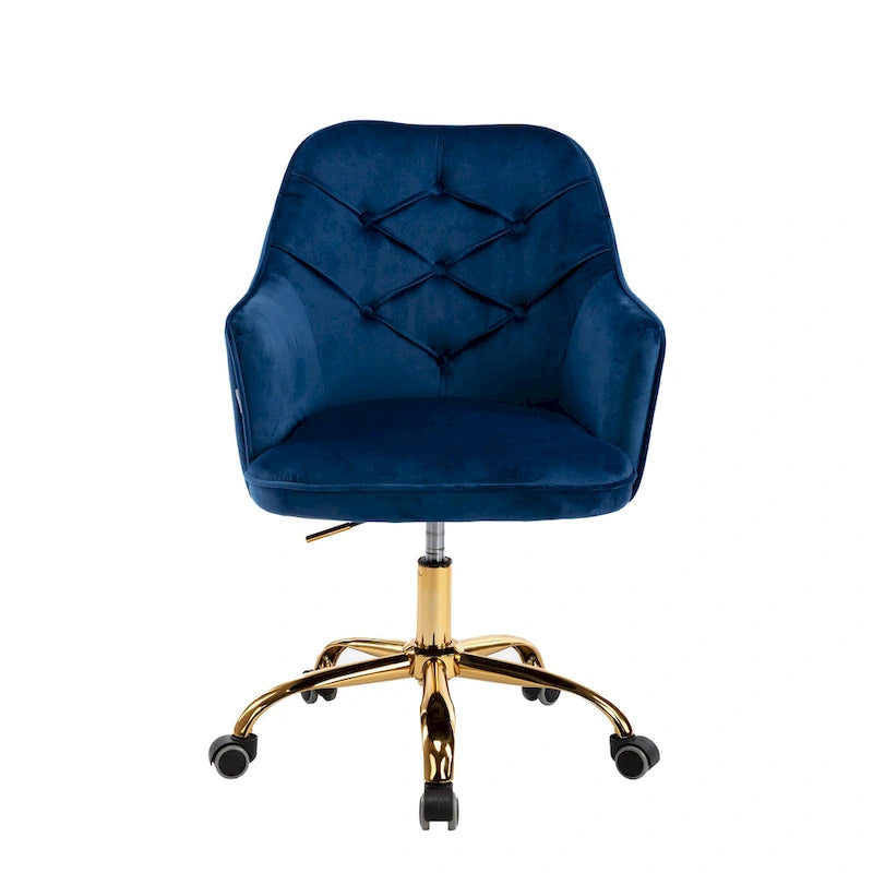Sillón giratorio de terciopelo con forma de concha y altura ajustable