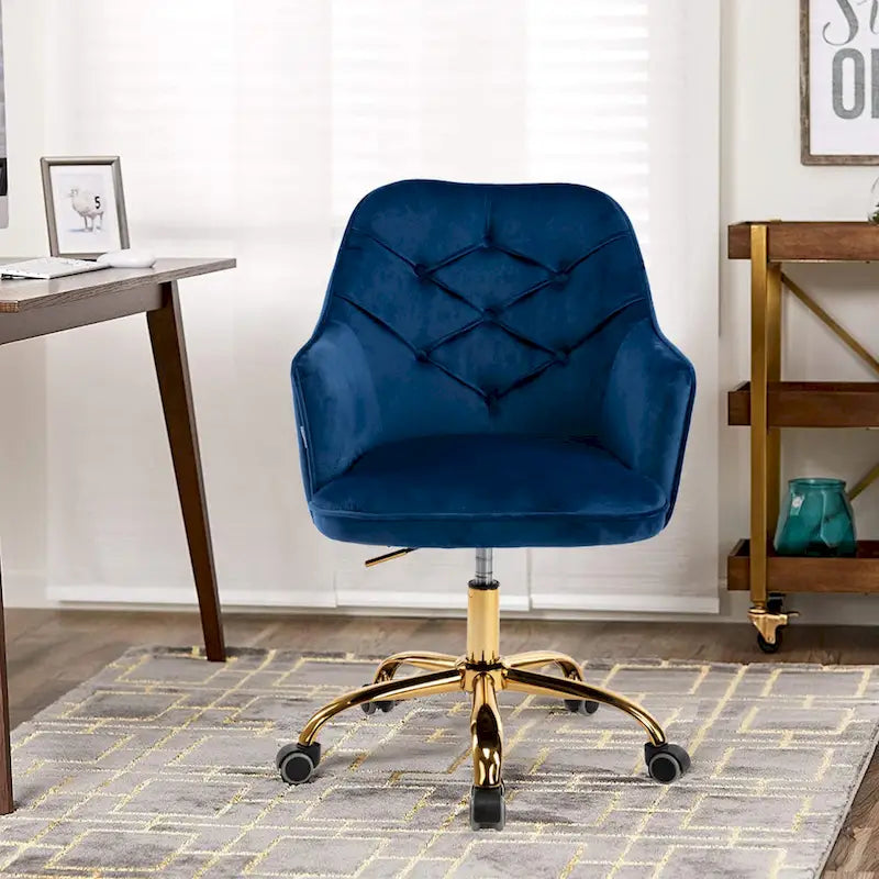 Sillón giratorio de terciopelo con forma de concha y altura ajustable