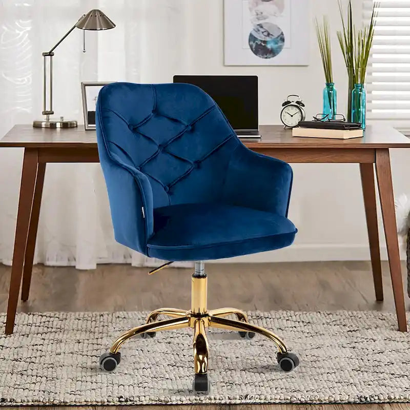 Sillón giratorio de terciopelo con forma de concha y altura ajustable