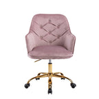 Sillón giratorio de terciopelo con forma de concha y altura ajustable