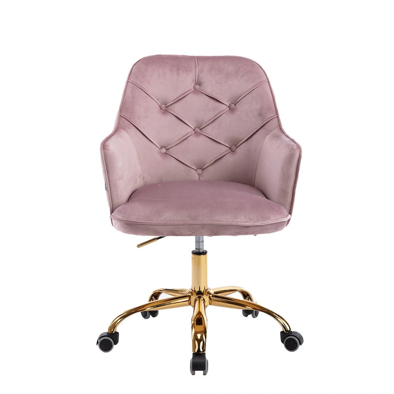 Sillón giratorio de terciopelo con forma de concha y altura ajustable