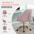 Sillón giratorio de terciopelo con forma de concha y altura ajustable