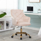 Sillón giratorio de terciopelo con forma de concha y altura ajustable