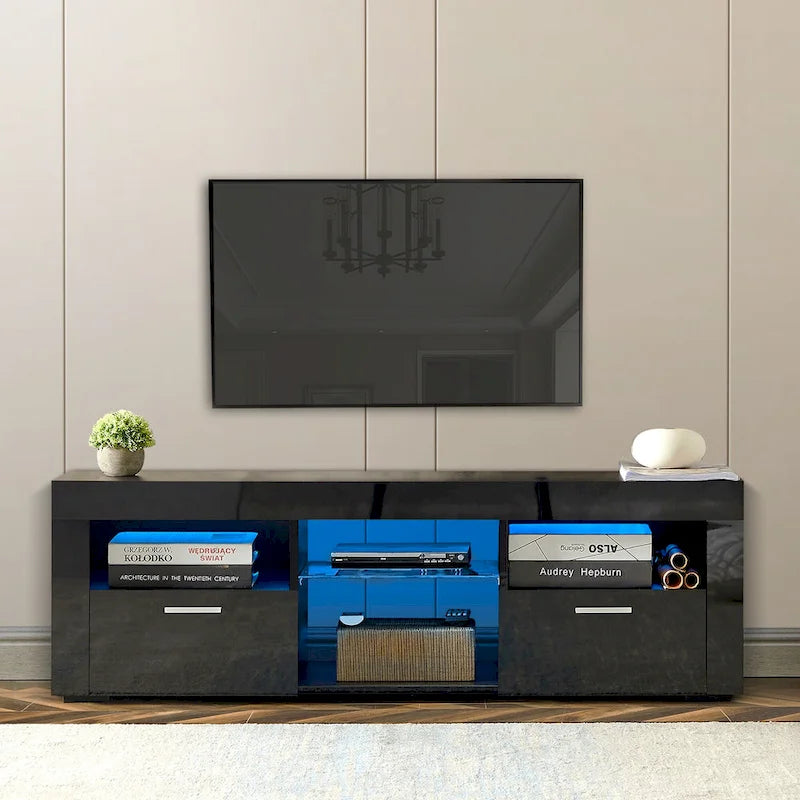 Mueble para TV de 51 pulgadas con luces LED, para televisores de hasta 69 pulgadas