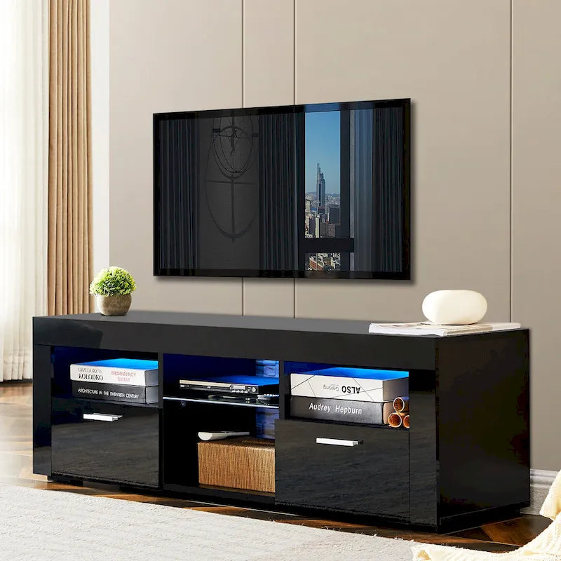 Mueble para TV de 51 pulgadas con luces LED, para televisores de hasta 69 pulgadas