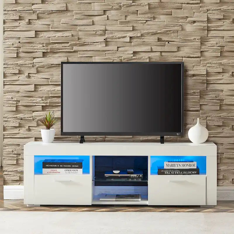Mueble para TV de 51 pulgadas con luces LED, para televisores de hasta 69 pulgadas
