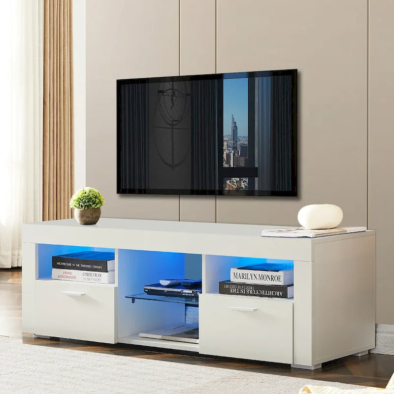 Mueble para TV de 51 pulgadas con luces LED, para televisores de hasta 69 pulgadas