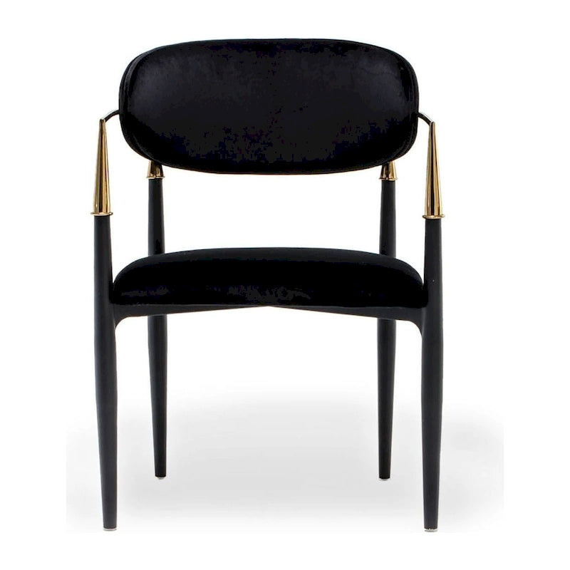 Silla de comedor de terciopelo de acero inoxidable dorado