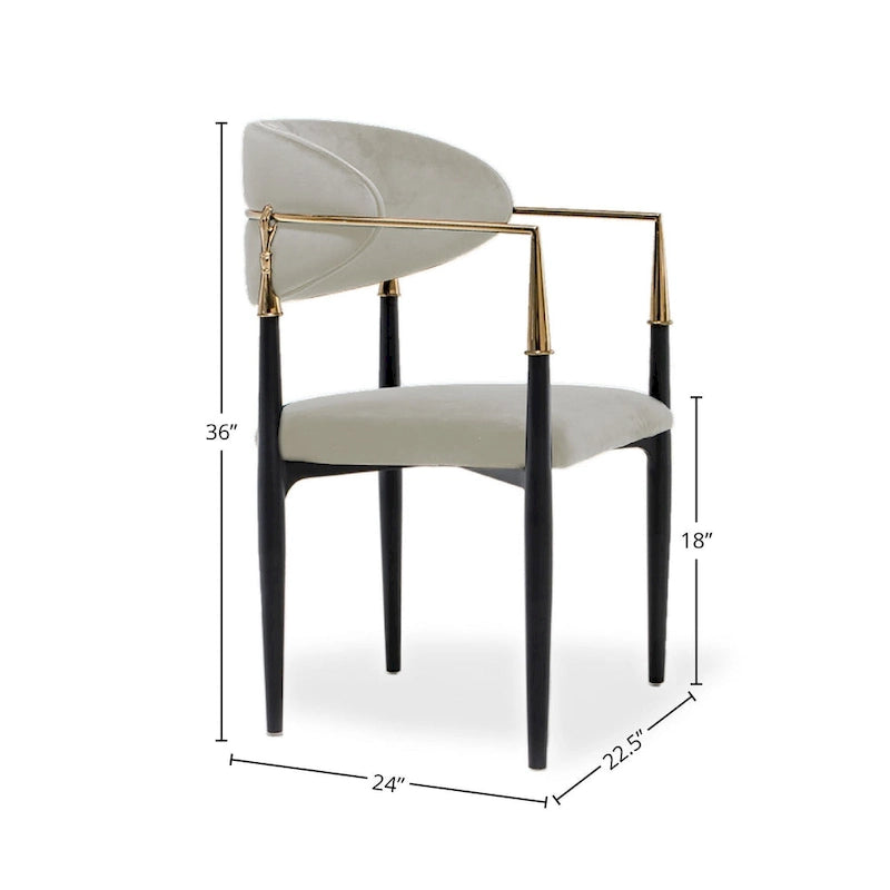Silla de comedor de terciopelo de acero inoxidable dorado